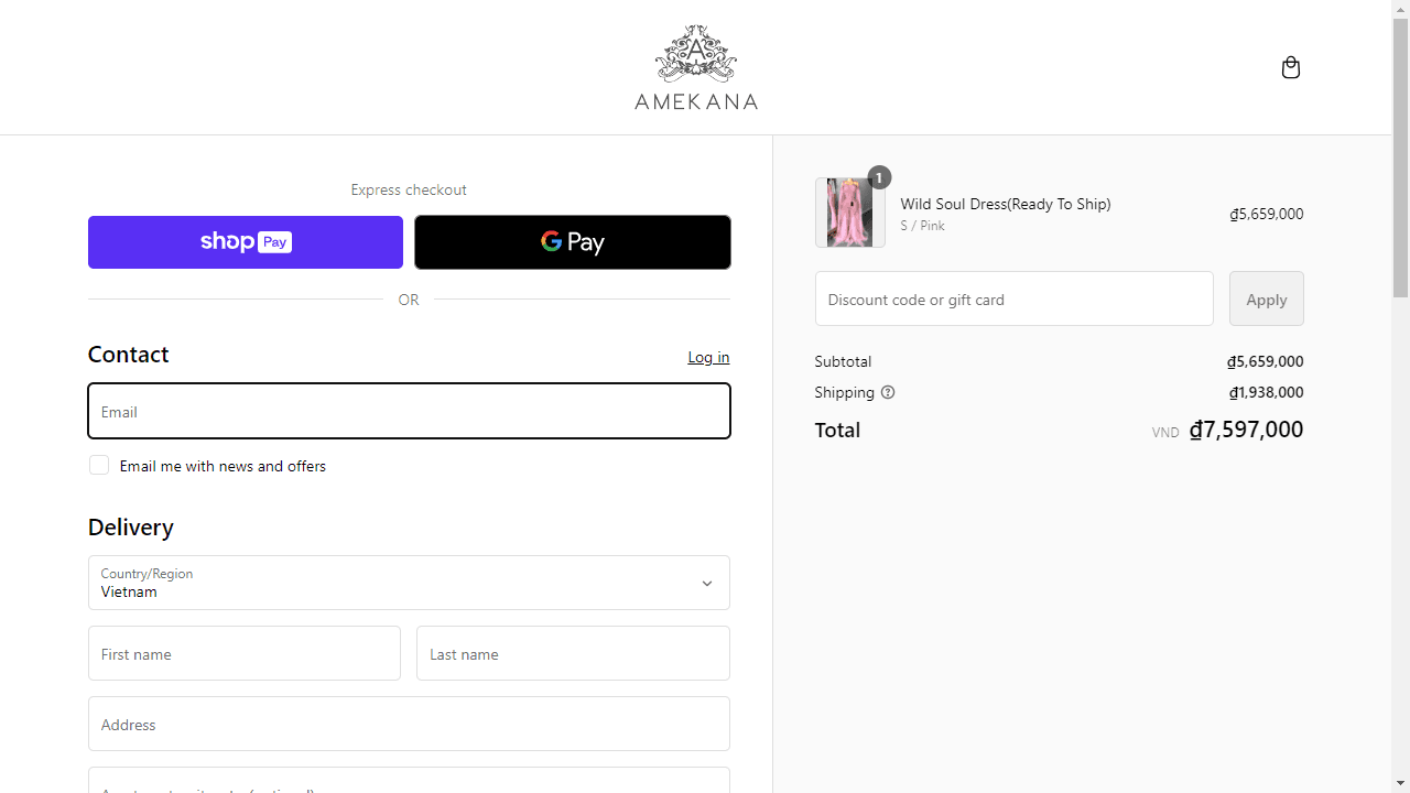 How to apply Amekana coupon code